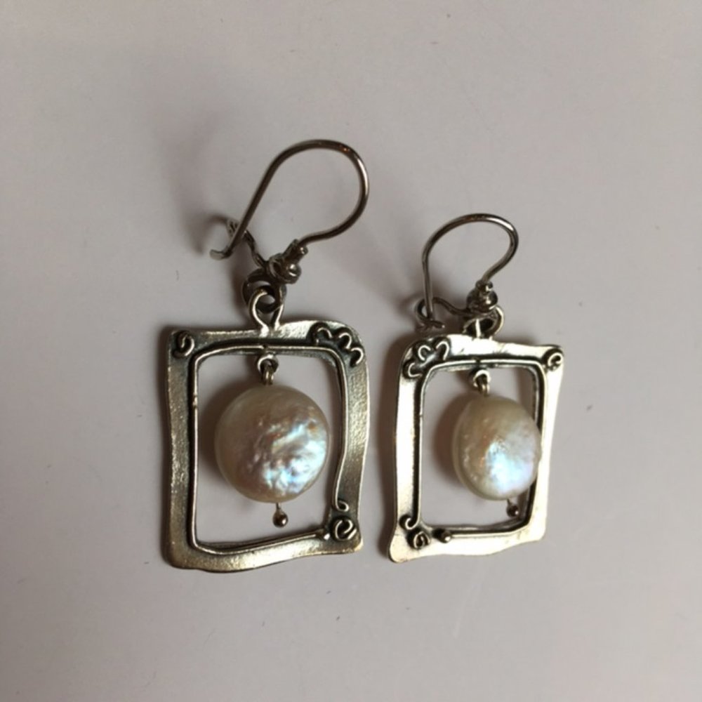 Picture Framed Pearl Earrings